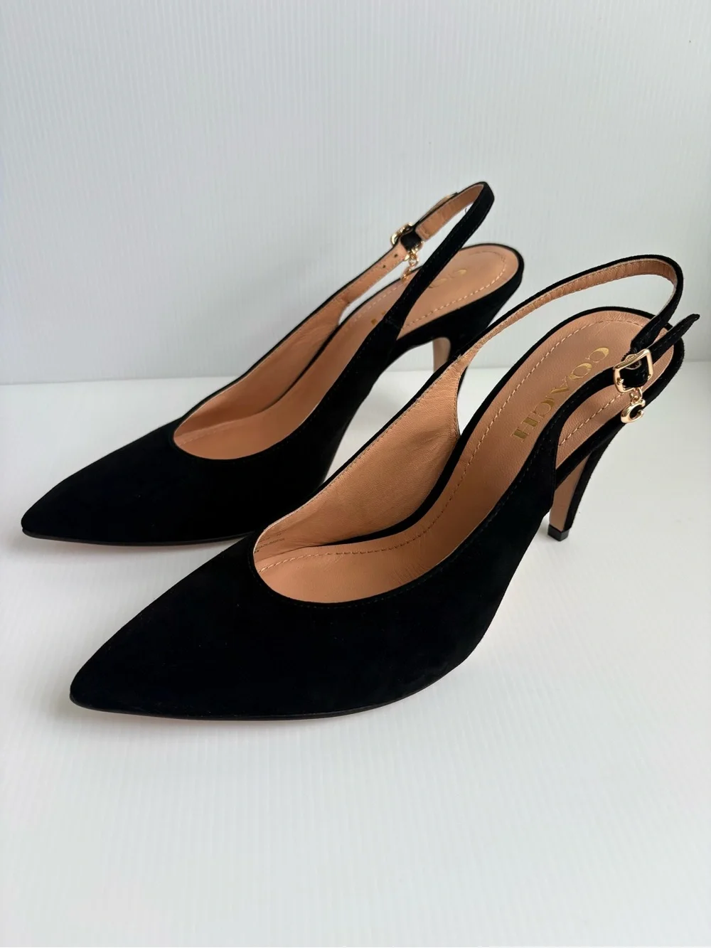 Coach Sutton Suede Slingback  Pumps/Heels  Size 9.5 Black NWOT